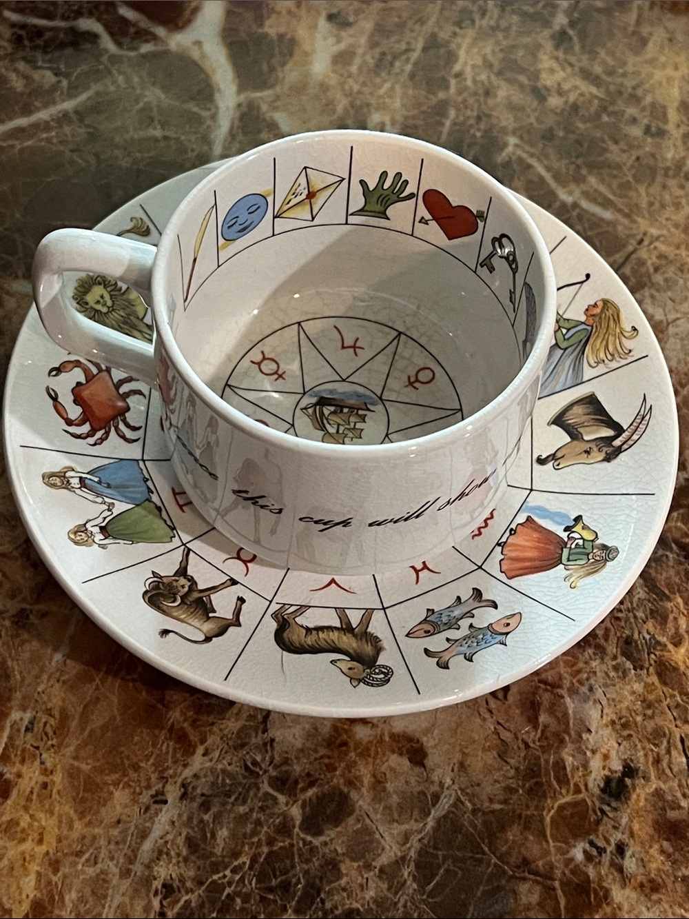 Vintage THE TALTOS Fortune Telling Tea Cup w/saucer - Picture 11 of 12